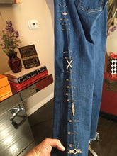 Load image into Gallery viewer, Allen B Size 30 Blue Stretch Cotton Safety Pins Jeans 2400-282-52120
