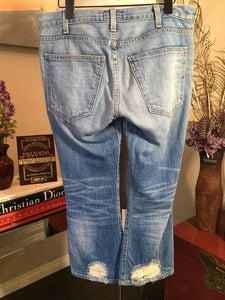 Current / Elliott Sz 27 Blue Stretch Cotton Distressed Jeans 2400-293-52120