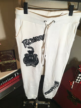 Load image into Gallery viewer, Philipp Plein White Cotton Black Beaded ROAR Sweatpants 2400-446-9920
