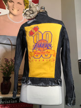 Load image into Gallery viewer, BALIK Levis Black Denim Los Angeles Lakers Repeat Champs Jacket 2400-194-2820
