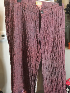 The People of the Labyrinths Burgundy Wool Plaid Pants NWT 2400-290-22920