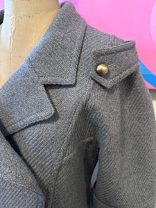 Fendi Size 40 Gray Wool Pea Coat