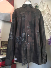 Load image into Gallery viewer, Signum Size L Brown Cotton Script Long Sleeve Shirt 2400-69-5720
