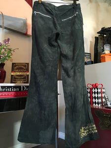 The People of the Labyrinths Olive Green Linen Cargo Pants 2400-416-3520