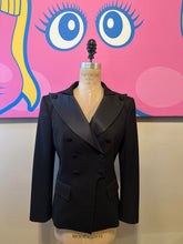 Load image into Gallery viewer, Balmain Size 40 Black Wool GabardineTuxedo Smoking Jacket
