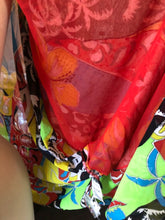Load image into Gallery viewer, Diane Fres Blue Green Red Floral Beaded Kimono Jacket NWOT
