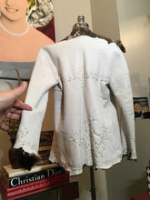 Load image into Gallery viewer, Maxfield Parrish Size XS White Brown Leather Fur Collar Coat 2400-245-21320
