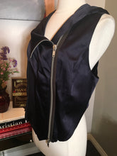 Load image into Gallery viewer, Haider Ackermann Size 38 Black Purple Satin Vest NWT 2400-140-12119
