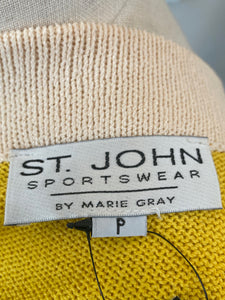 St. John Yellow Santana Knit Boxy Pinapple Button Jacket