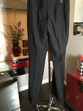 Load image into Gallery viewer, Dolce &amp; Gabbana Size 42 Black Wool Pin Stripe Pants 2400-299-11020
