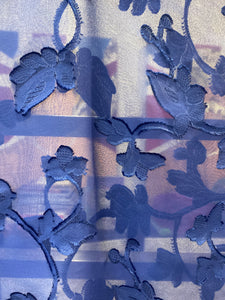 Giorgio Armani Blue Floral Sheer Silk Scarf