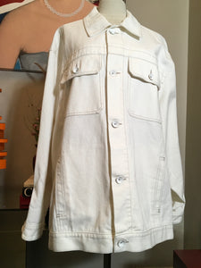 Maison Margiela Size XS White Cotton Jean Trucker Jacket NWT 2400-144-12119