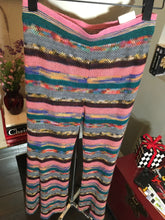 Load image into Gallery viewer, Missoni Size 42 Pink &amp; Green Waffle Striped Knit Striped Pants 2400-386-11820
