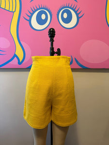 Fendi Size 38 Yellow Cotton High Waist Shorts