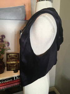 Haider Ackermann Size 38 Black Purple Satin Vest NWT 2400-140-12119