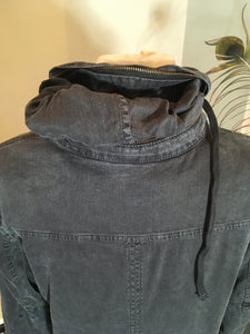 James Perse Size 2 Off Black Distressed Cotton Jacket