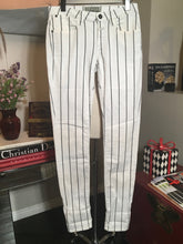 Load image into Gallery viewer, Closed Size 28 White &amp; Black Cotton Striped Pants NWT 2400-404-22920
