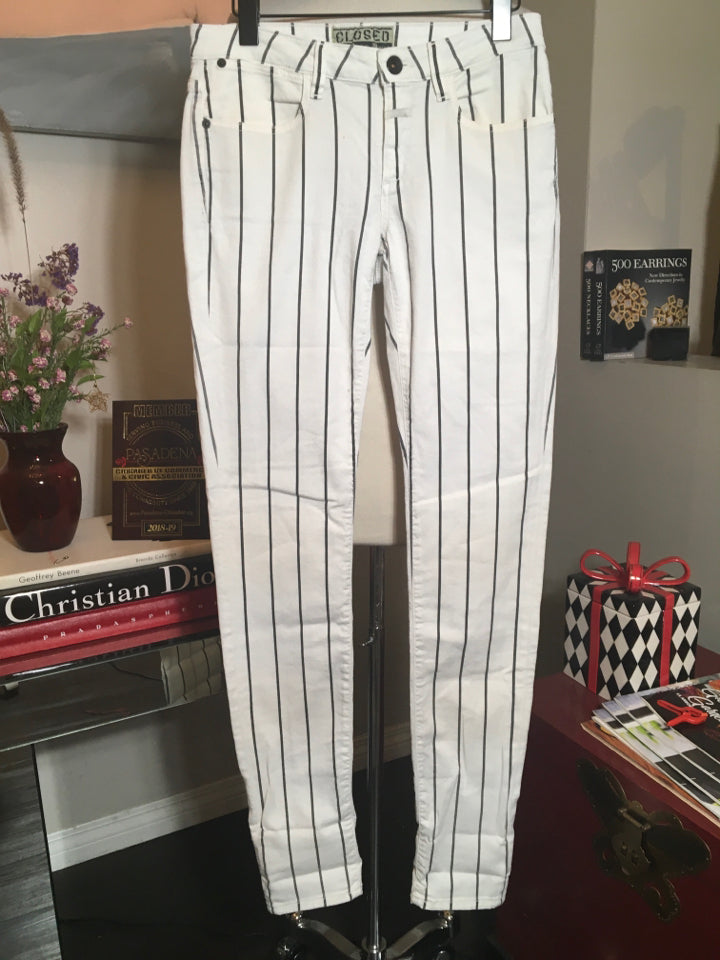 Closed Size 28 White & Black Cotton Striped Pants NWT 2400-404-22920