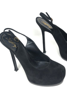 Yves Saint Laurent Black Trib Too Suede Pumps 1-532-112021