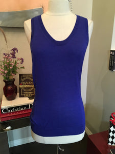 Alexander McQueen Size M Purple Wool & Silk Cashmere Knit Top 2400-753-12119