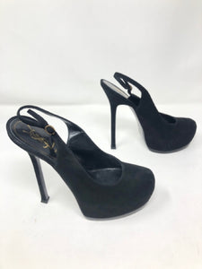 Yves Saint Laurent Black Trib Too Suede Pumps 1-532-112021