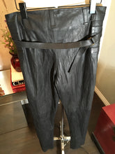 Load image into Gallery viewer, Ann Demeulemeester Size 38 Black Leather Pants NWT 2400-300-12519
