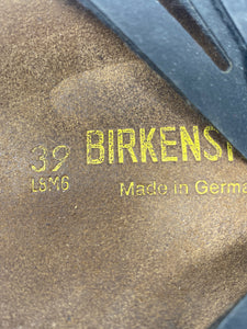 Birkenstock 39 Black Leather Sandals