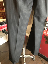 Load image into Gallery viewer, Dolce &amp; Gabbana Size 42 Black Wool Pin Stripe Pants 2400-299-11020
