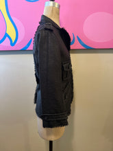 Load image into Gallery viewer, Moncler Size M Black Fringe Jacket
