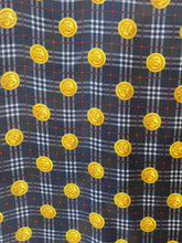 Load image into Gallery viewer, Burberry Navy Gold Plaid Silk Scarf
