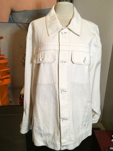 Maison Margiela Size XS White Cotton Jean Trucker Jacket NWT 2400-144-12119