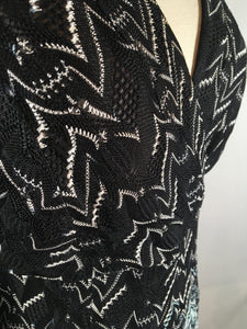 Missoni Size 40 Black & White Knit Dress 1-308-41819