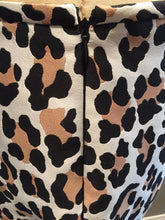 Load image into Gallery viewer, Michael Kors Sz 4 Tan Black Silk Texxtured Animal Print Cropped Pants 1-13-51019
