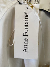 Load image into Gallery viewer, Anne Fontaine Size 40 White Stretch Cotton Ruffle Neck Blouse NWT
