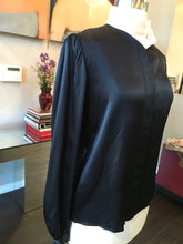 Load image into Gallery viewer, Brand Valentino Size S Black &amp; Ivory Silk Satin Blouse - 2217-35-72319
