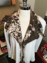 Load image into Gallery viewer, Maxfield Parrish Size XS White Brown Leather Fur Collar Coat 2400-245-21320
