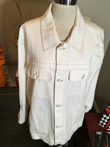 Maison Margiela Size XS White Cotton Jean Trucker Jacket NWT 2400-144-12119