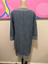 Load image into Gallery viewer, Trina Turk Size L Blue Denim Shift Dress
