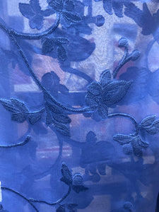 Giorgio Armani Blue Floral Sheer Silk Scarf