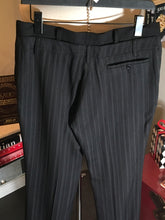 Load image into Gallery viewer, Barbara Bui Size 40 Black Wool Wid Leg Pinstripe Pants 2400-456-11020
