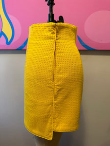 Fendi Size 38 Yellow Cotton High Waist Shorts