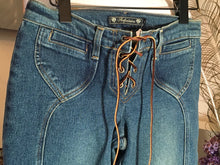 Load image into Gallery viewer, Lenfontaine Size 4 Blue DenierBell Boton Lace Up Jeans 2400-280-52120
