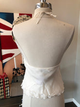 Load image into Gallery viewer, Empirio Armani Size 40 Ivory Silk Crepe Halter Top 2886-4-8421
