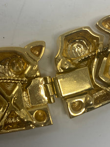 Vintage Gold Metal Choker Necklace 1980s