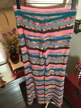 Load image into Gallery viewer, Missoni Size 42 Pink &amp; Green Waffle Striped Knit Striped Pants 2400-386-11820
