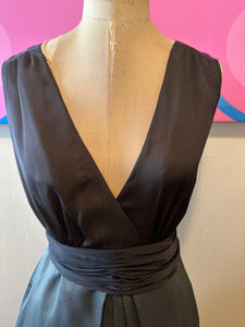 Sportmax Size 6 Black & Cream Silk Dress