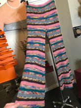 Load image into Gallery viewer, Missoni Size 42 Pink &amp; Green Waffle Striped Knit Striped Pants 2400-386-11820
