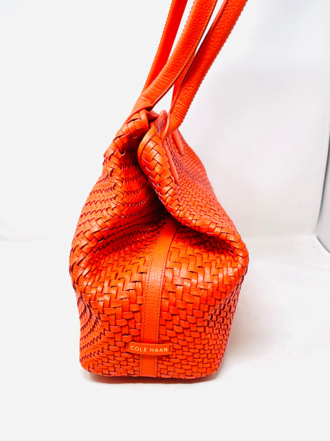 Cole Haan leather woven good bag