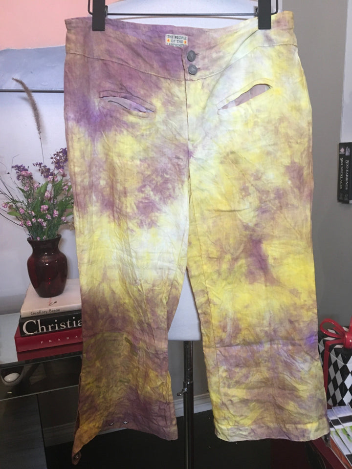 The People of the Labyrinths Yellow Lavender Hombre Linen Pants 2400-417-3320