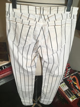 Load image into Gallery viewer, Closed Size 28 White &amp; Black Cotton Striped Pants NWT 2400-404-22920
